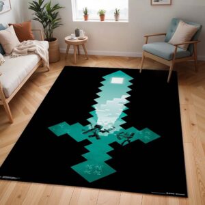 Tapis Minecraft – Steve avec épée en diamant 2