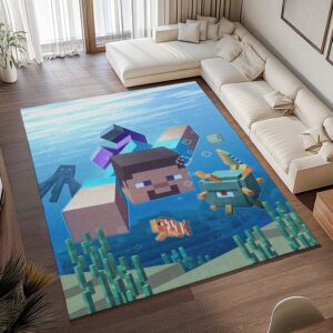 Alternative view of Tapis Minecraft – Steve sous l’eau