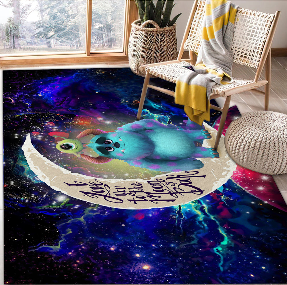 Tapis Monster Inc Sully And Mike Love You To The Moon Galaxy Rug Carpet Rug Home Room Decor – Image 2