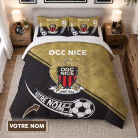 Housse de Couette Olympique Gymnaste Club Nice – Parure de Lit OGC Nice 3D Imprimé Supporter