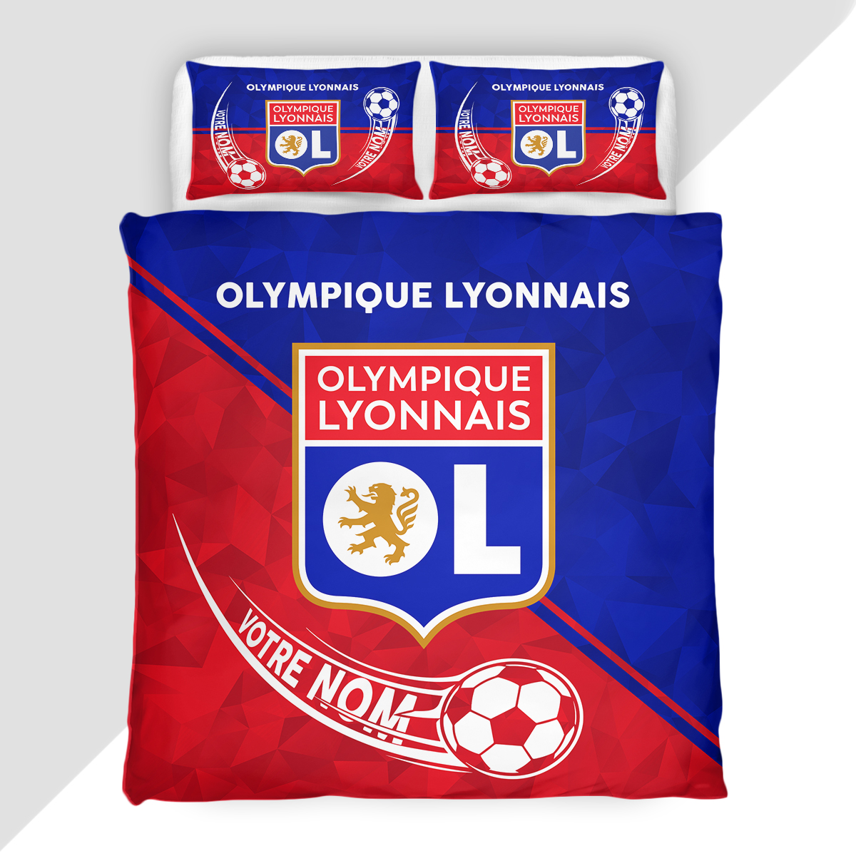 Housse de Couette Olympique Lyonnais - Parure de Lit OL 3D Imprimé Supporter – Image 2