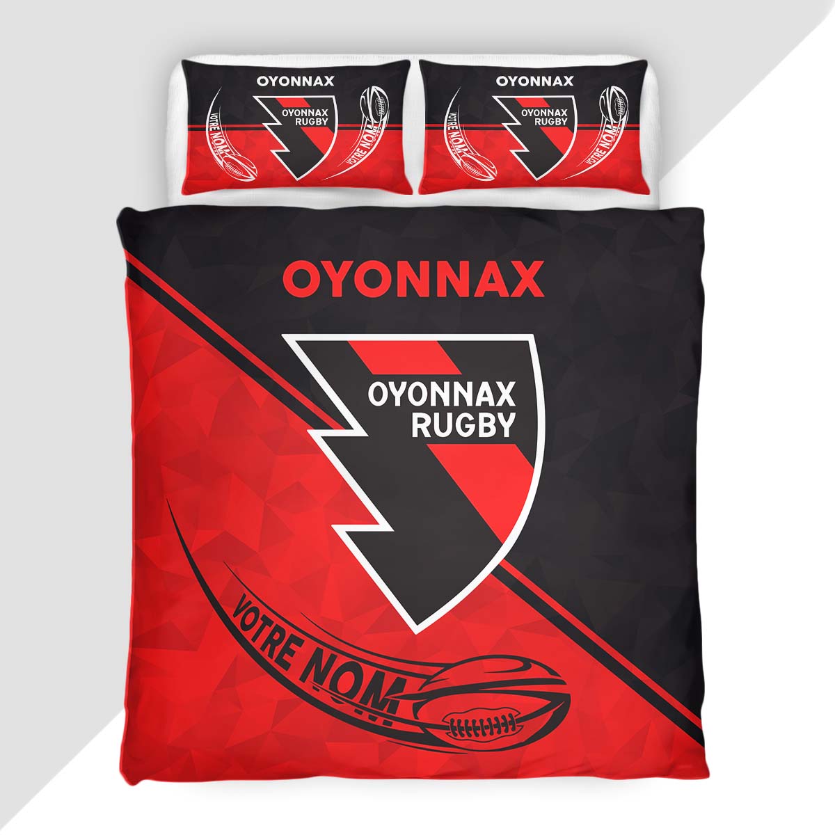 Housse de Couette Oyonnax Rugby - Parure de Lit Rugby 3D Imprimé Supporter – Image 2
