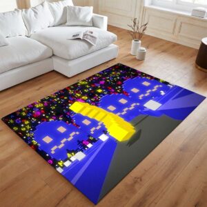 Alternative view of Tapis Pac-Man et les fantômes – Style Minecraft