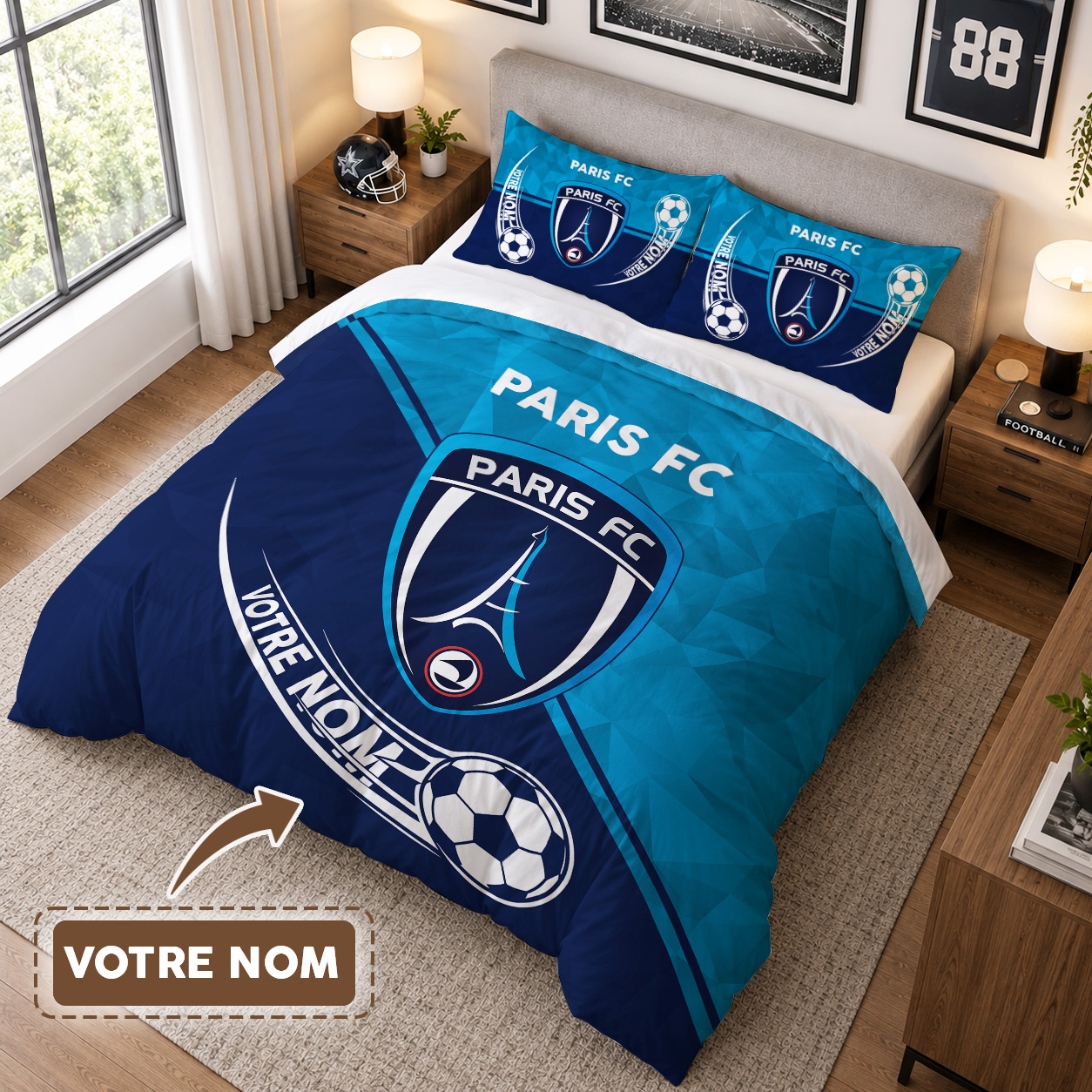 Housse de Couette Paris Football Club - Parure de Lit PFC 3D Imprimé Supporter – Image 3
