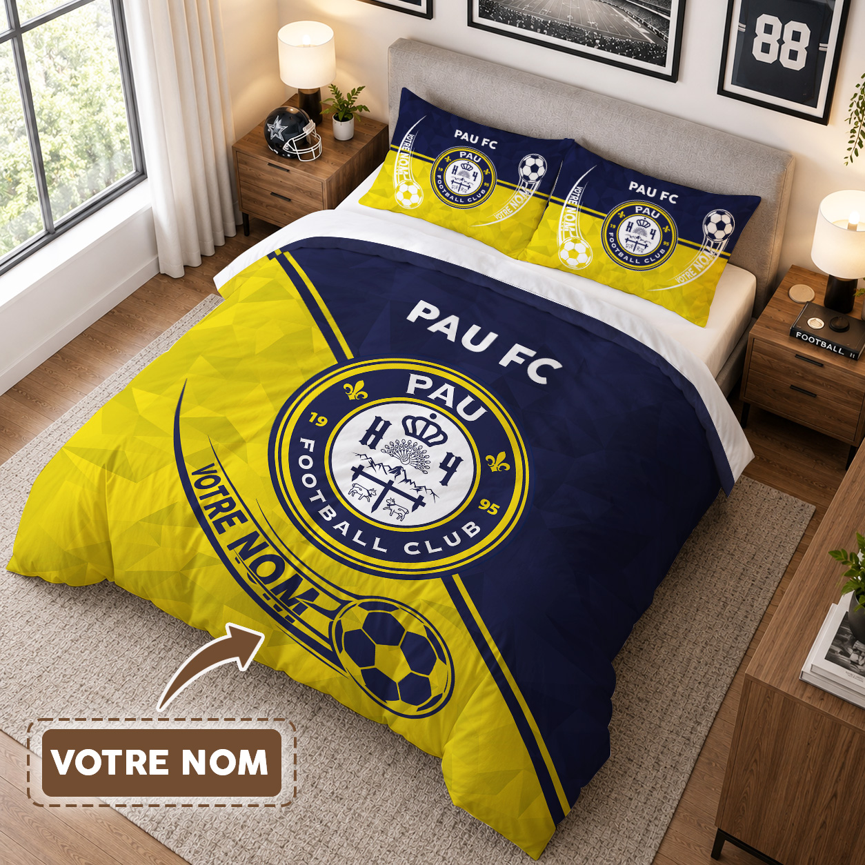 Housse de Couette Pau Football Club - Parure de Lit Pau FC 3D Imprimé Supporter – Image 3