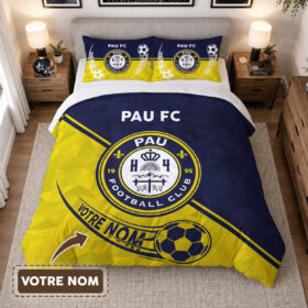 Housse de Couette Pau Football Club – Parure de Lit Pau FC 3D Imprimé Supporter