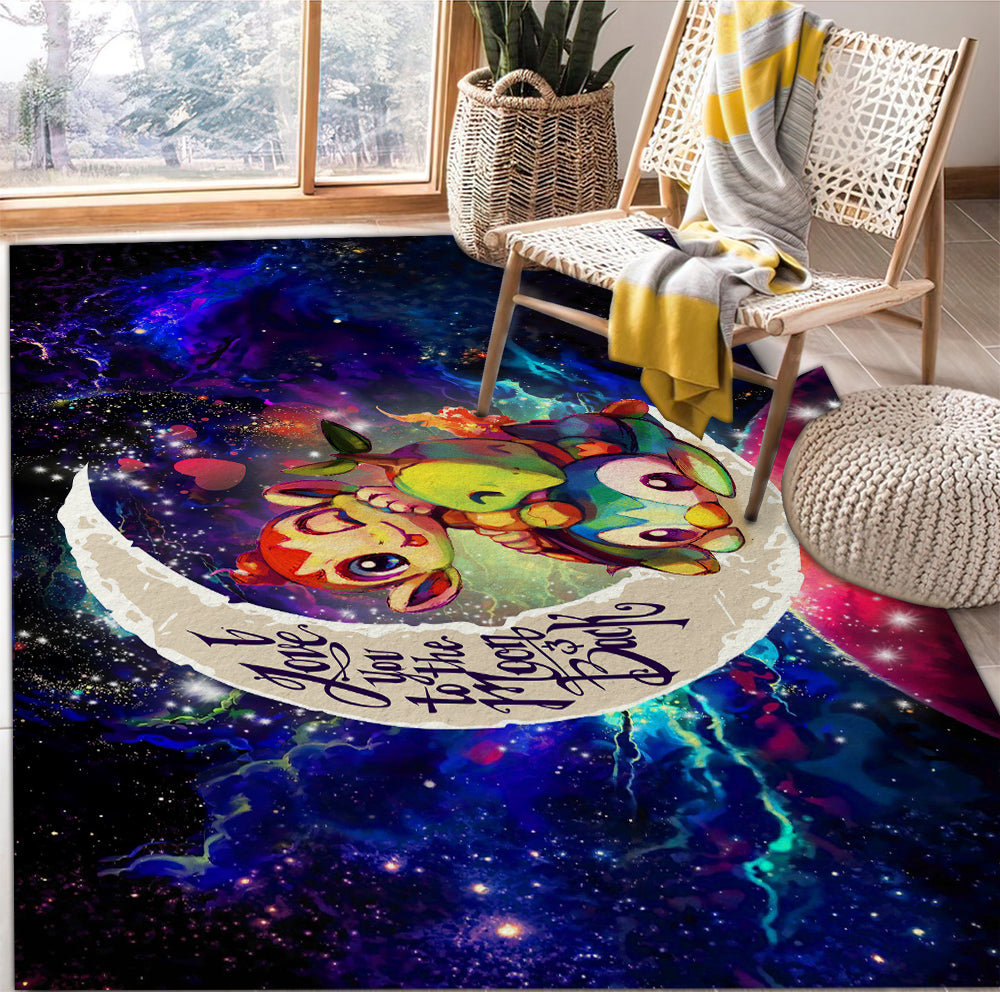 Tapis Piplup Turtwig And Chimchar Gen 4 Love You To The Moon Galaxy Rug Carpet Rug Home Room Decor – Image 2