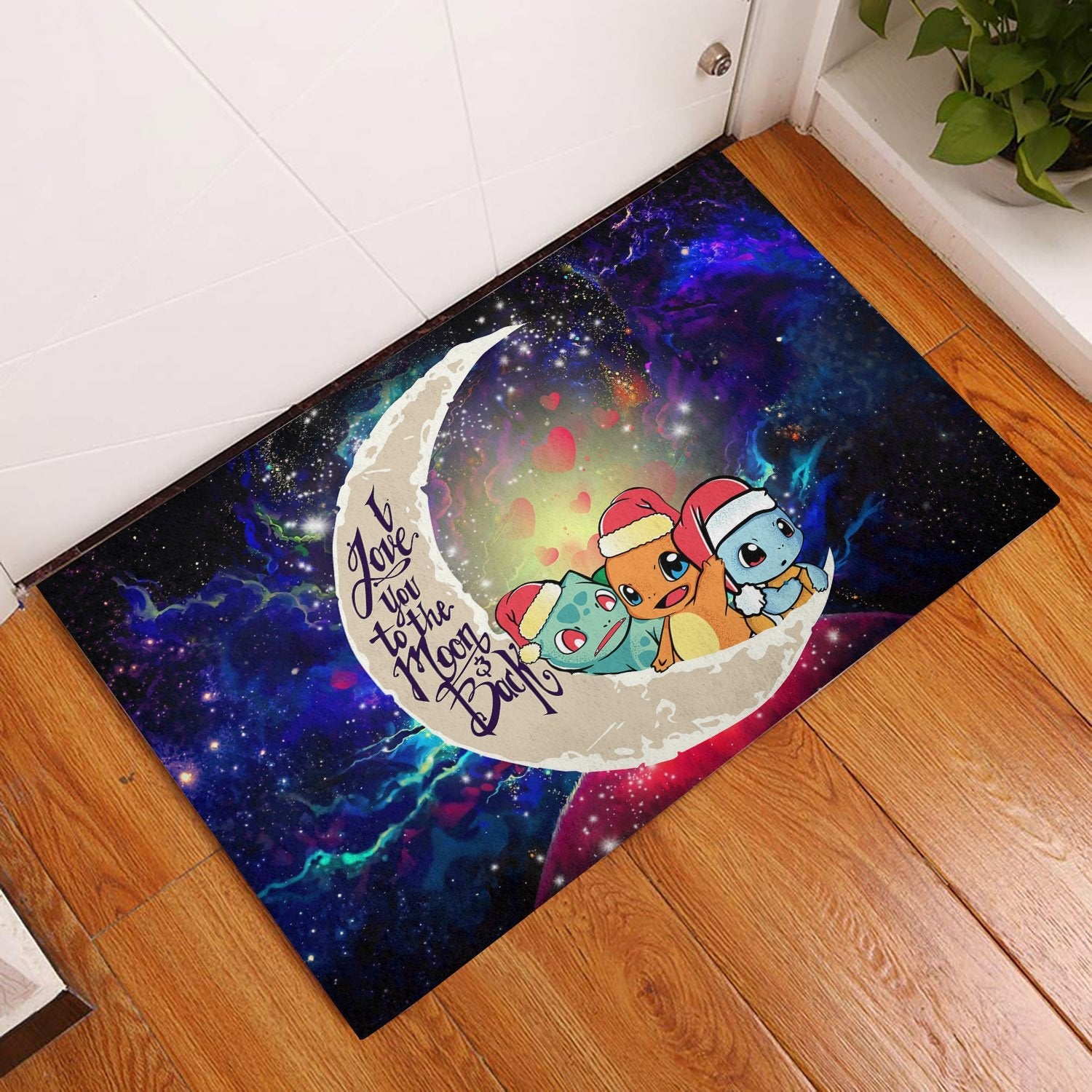 Tapis Pokemon Friends Gen 1 Love You To The Moon Galaxy Back Doormat Home Decor – Image 2