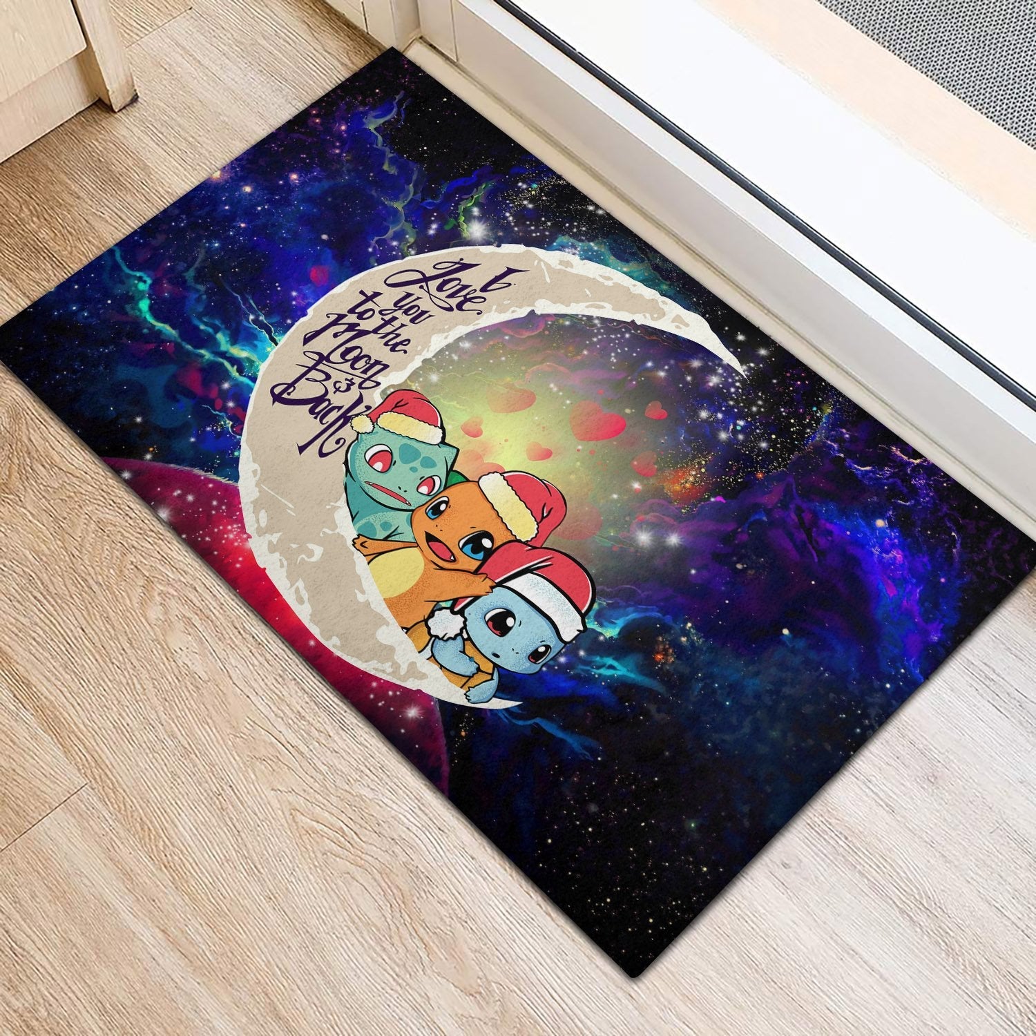 Tapis Pokemon Friends Gen 1 Love You To The Moon Galaxy Back Doormat Home Decor – Image 3