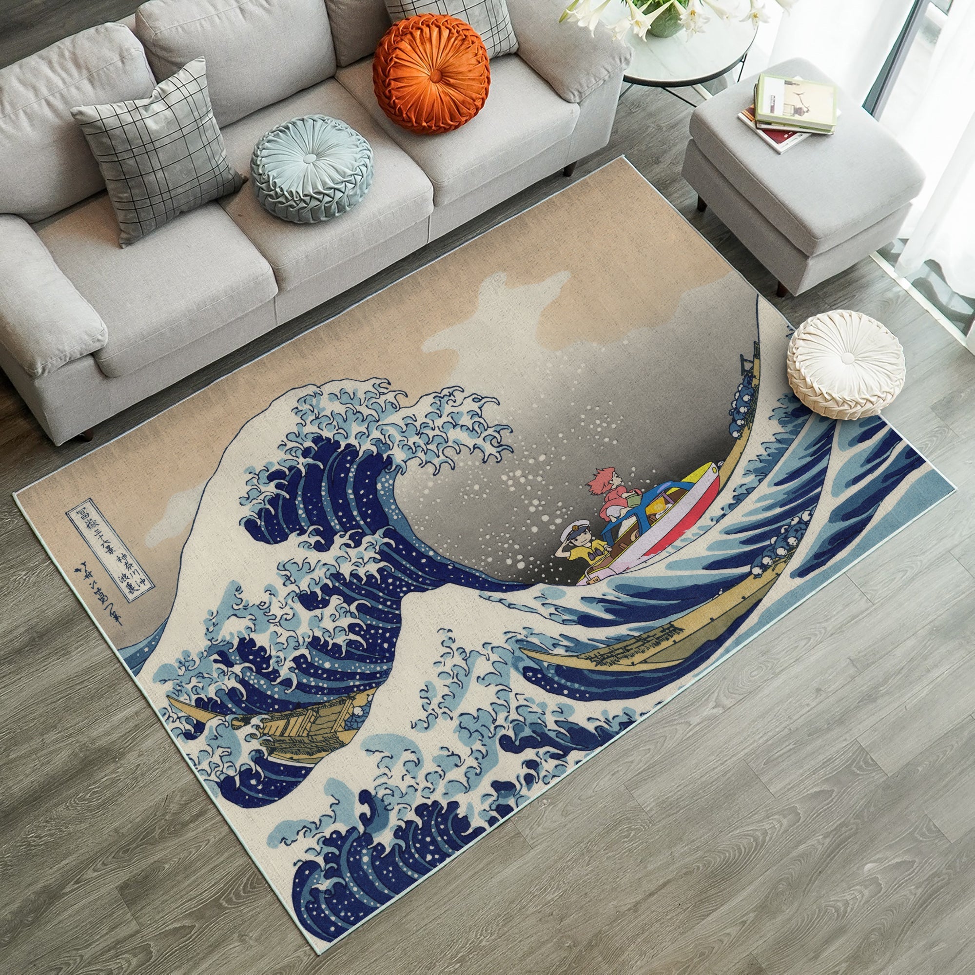 Tapis Ponyo On The Cliff By The Sea The Great Wave Ghibli Japan Carpet Rug Home Room Decor – Image 2
