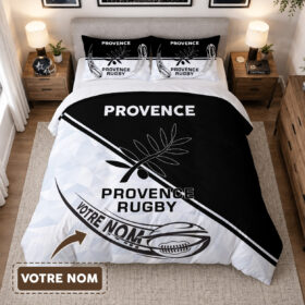 Housse de Couette Provence Rugby – Parure de Lit Rugby 3D Imprimé Supporter