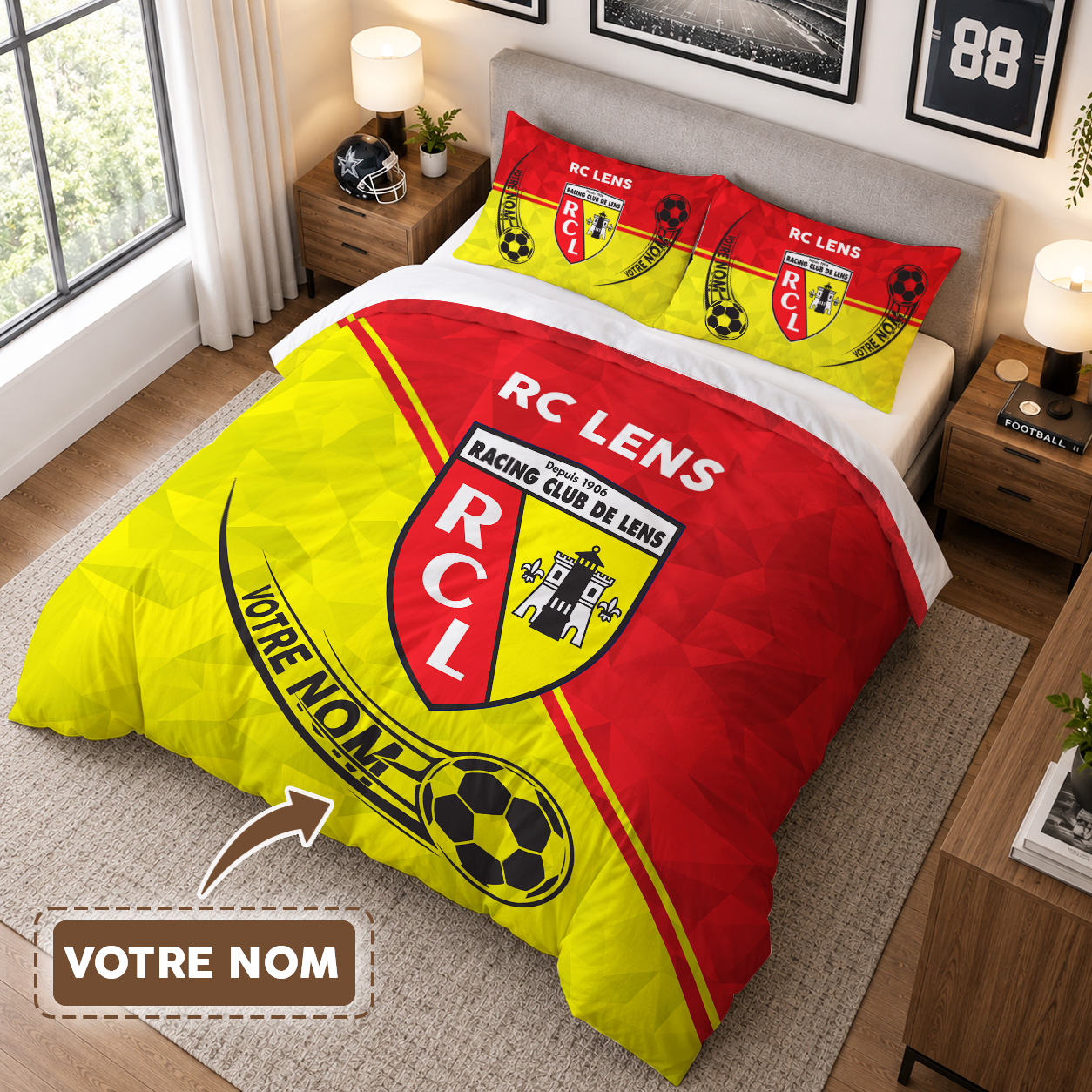 Housse de Couette Racing Club de Lens - Parure de Lit RCL 3D Imprimé Supporter – Image 3