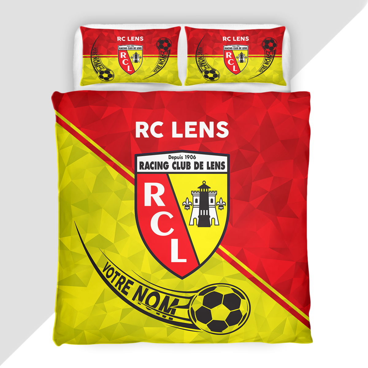 Housse de Couette Racing Club de Lens - Parure de Lit RCL 3D Imprimé Supporter – Image 2