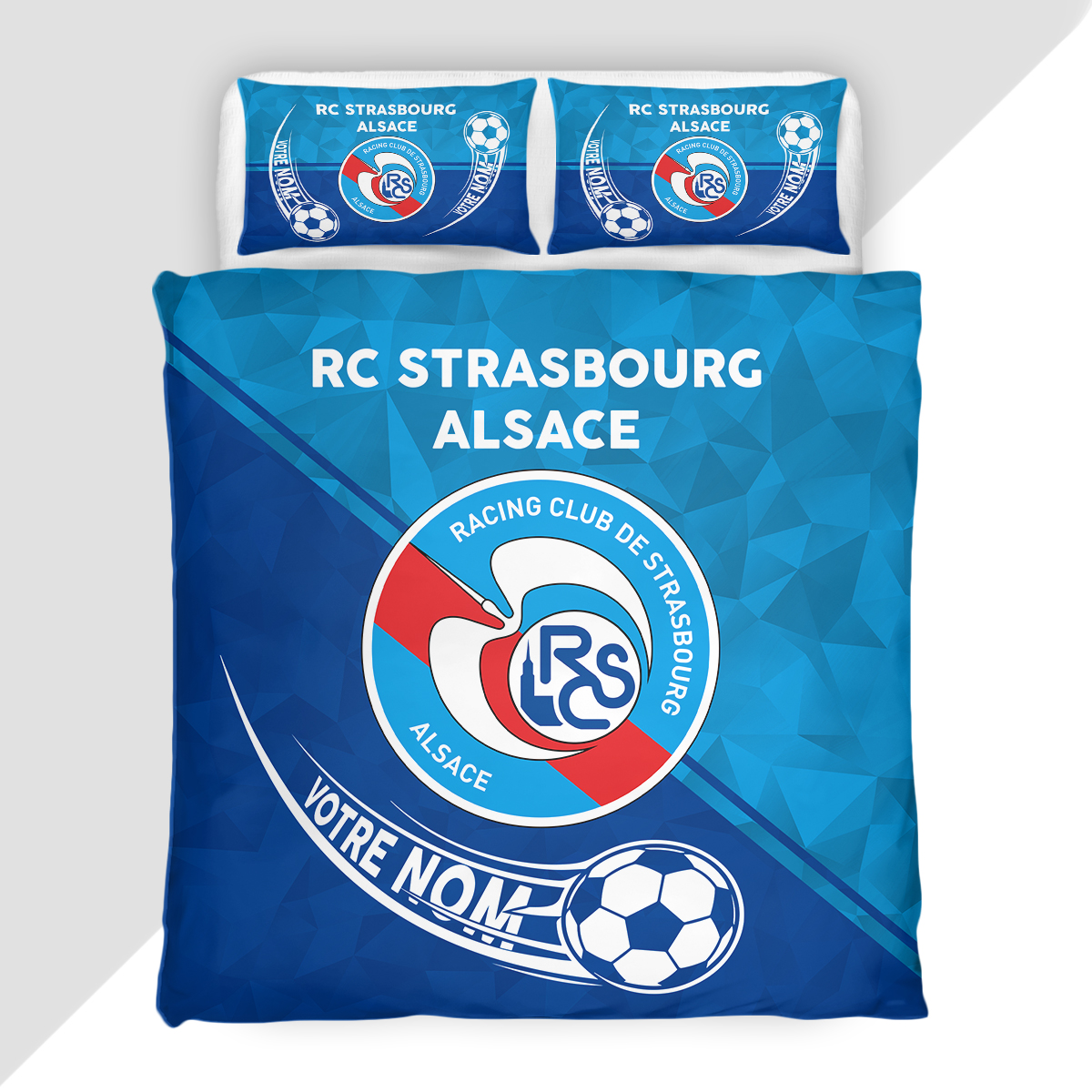 Housse de Couette Racing Club de Strasbourg Alsace - Parure de Lit RCSA 3D Imprimé Supporter – Image 2