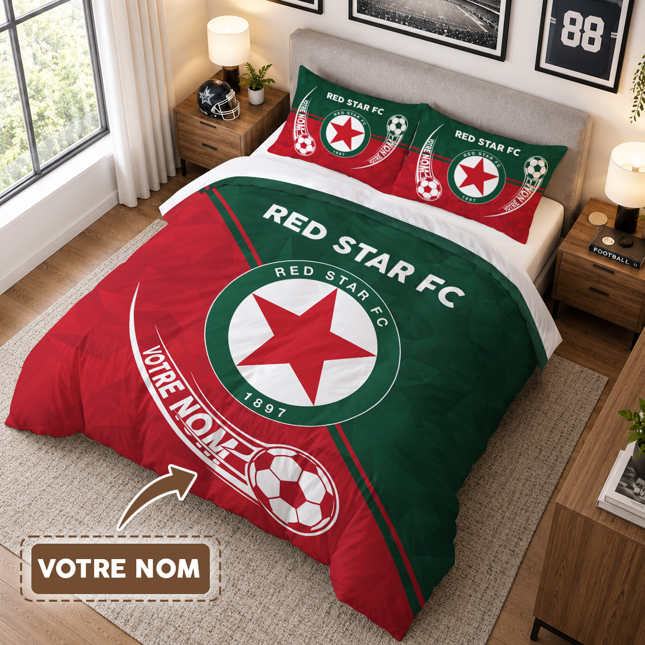 Housse de Couette Red Star Football Club - Parure de Lit RSFC 3D Imprimé Supporter – Image 3
