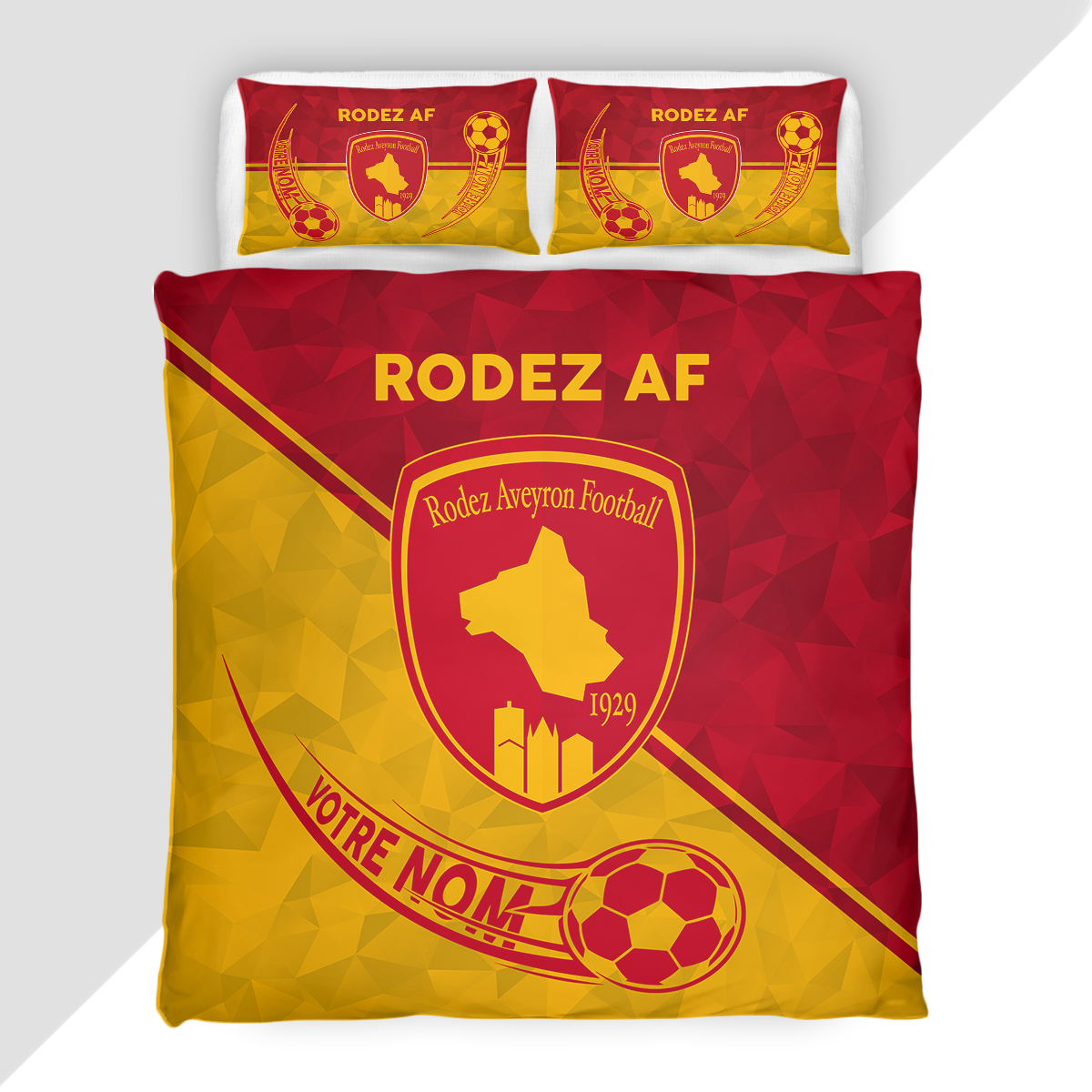 Housse de Couette Rodez Aveyron Football - Parure de Lit RAF 3D Imprimé Supporter – Image 2