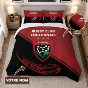 Housse de Couette Rugby Club Toulonnais – Parure de Lit Rugby 3D Imprimé Supporter