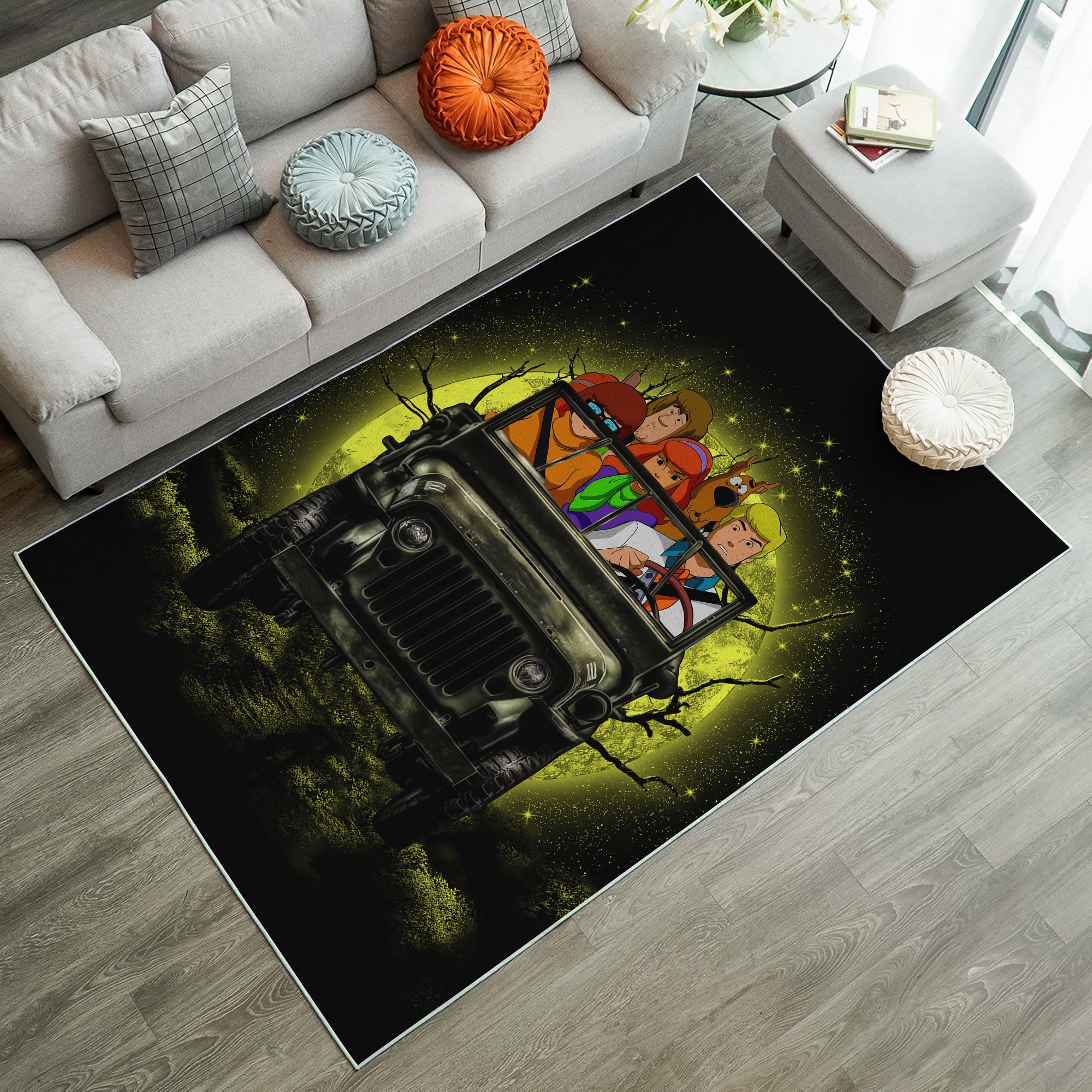 Tapis Scooby Doo Ride Jeep Funny Anime Moonlight Rug Carpet Rug Home Room Decor – Image 3