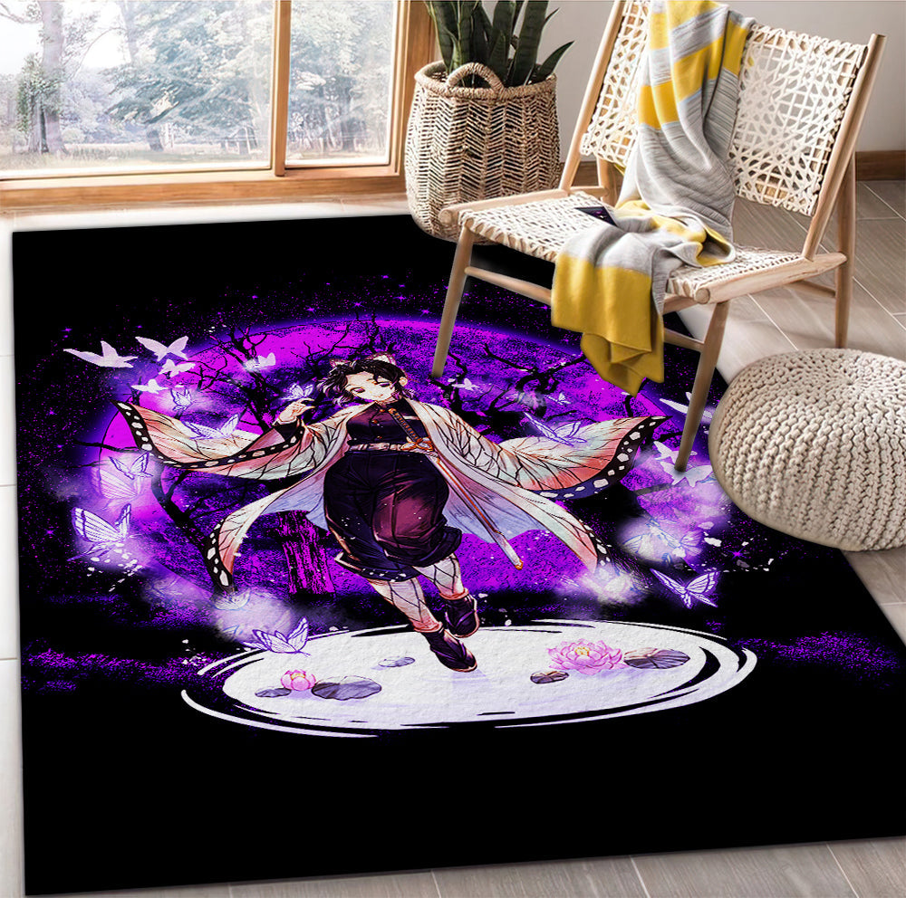 Tapis Shinobu Demon Slayer Moonlight Area Carpet Rug Home Decor Bedroom Living Room Decor – Image 2