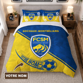 Housse de Couette Football Club Sochaux-Montbéliard – Parure de Lit FCSM 3D Imprimé Supporter