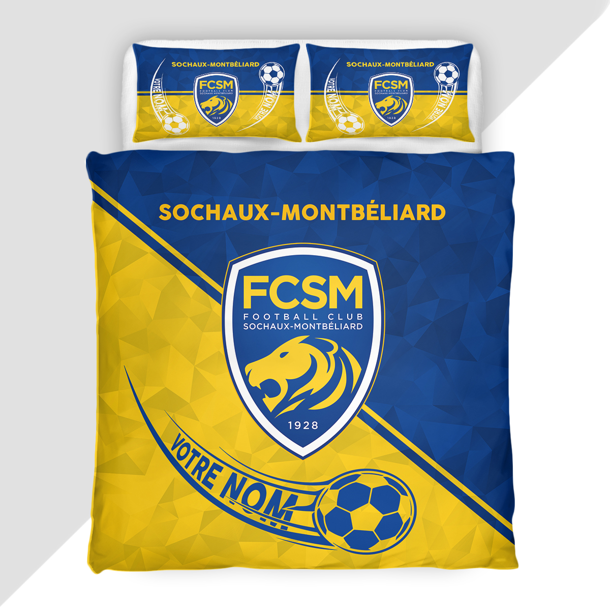 Housse de Couette Football Club Sochaux-Montbéliard - Parure de Lit FCSM 3D Imprimé Supporter – Image 2