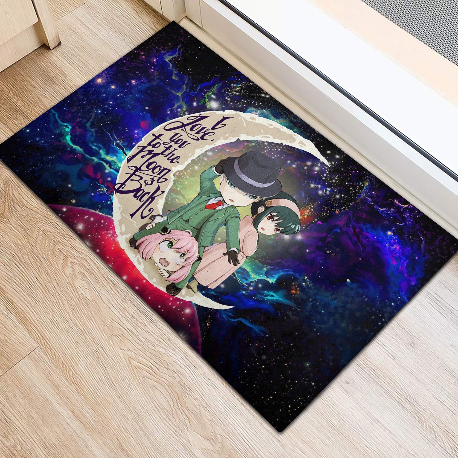 Tapis Spy X Family Love You To The Moon Galaxy Doormat Home Decor – Image 3