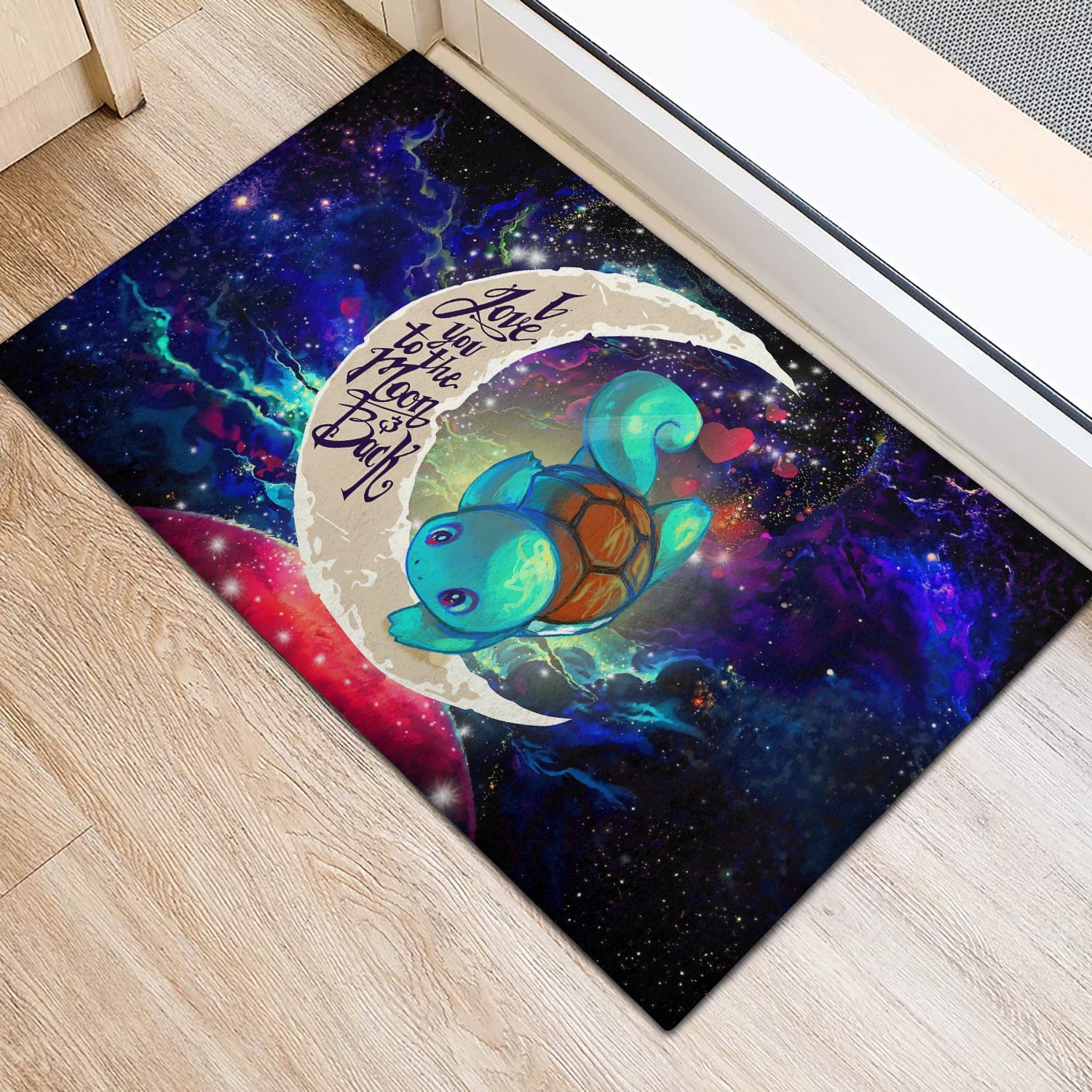 Tapis Squirtle Pokemon Love You To The Moon Galaxy Doormat Home Decor – Image 2