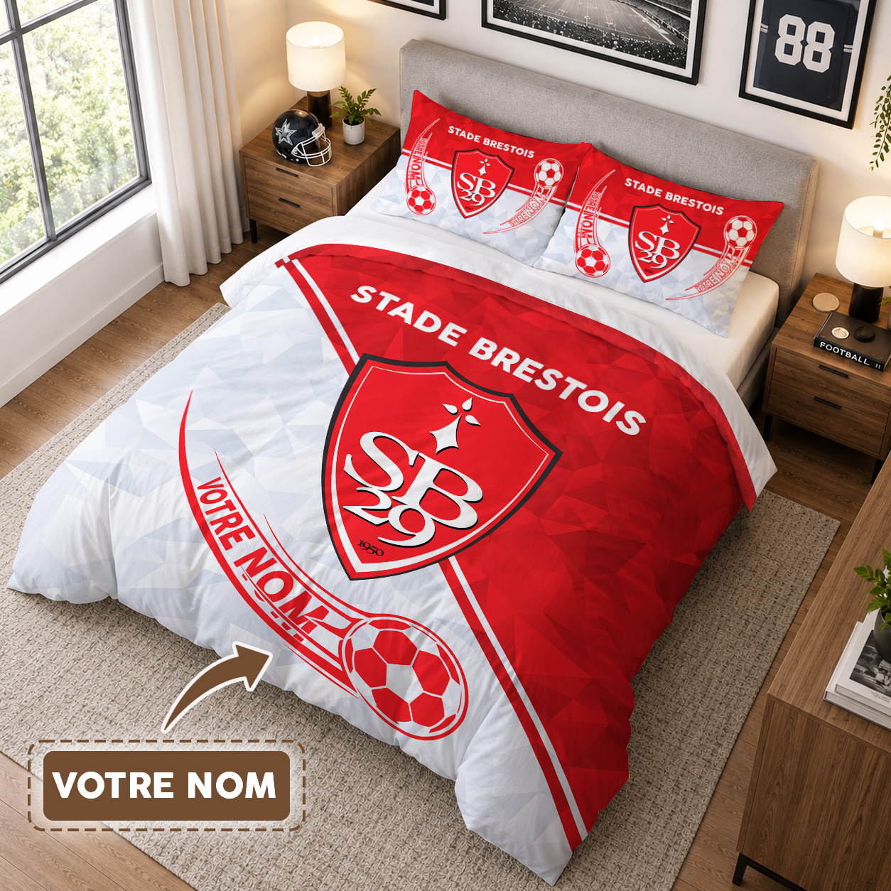 Housse de Couette Stade Brestois 29 - Parure de Lit SB29 3D Imprimé Supporter – Image 3