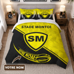 Housse de Couette Stade Montois – Parure de Lit Rugby 3D Imprimé Supporter