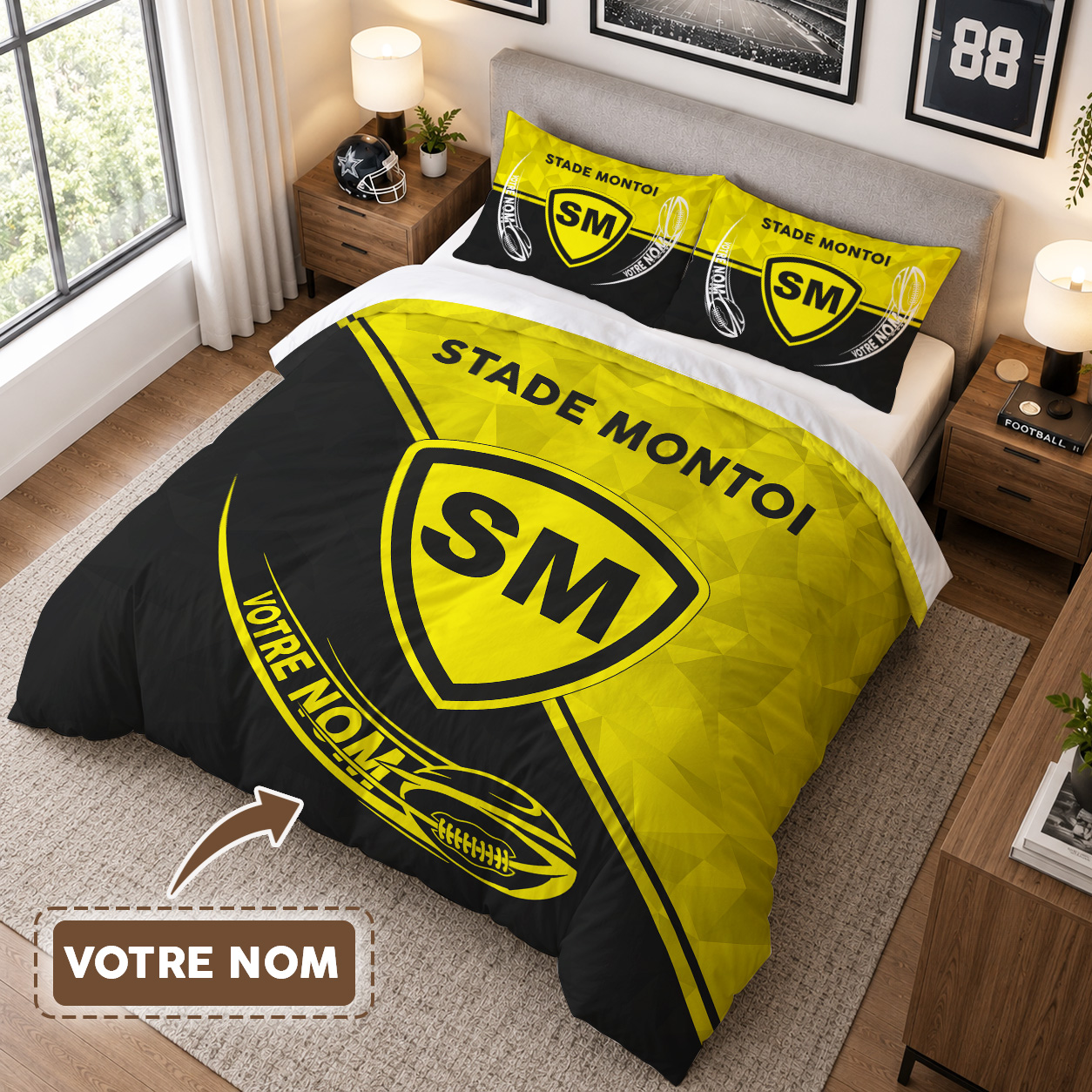 Housse de Couette Stade Montois - Parure de Lit Rugby 3D Imprimé Supporter – Image 3