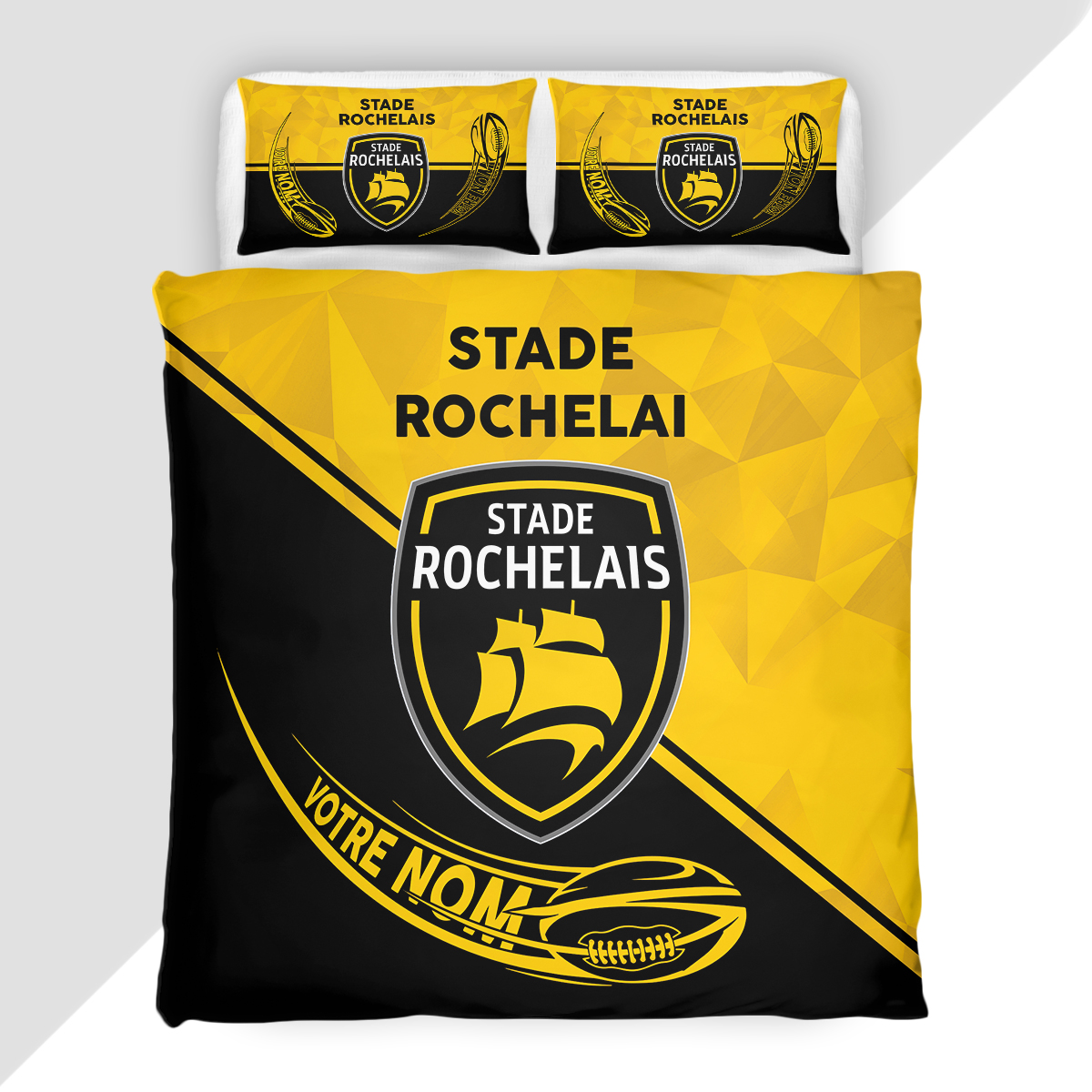 Housse de Couette Stade Rochelais - Parure de Lit Rugby 3D Imprimé Supporter – Image 2