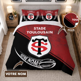 Housse de Couette Stade Toulousain – Parure de Lit Rugby 3D Imprimé Supporter