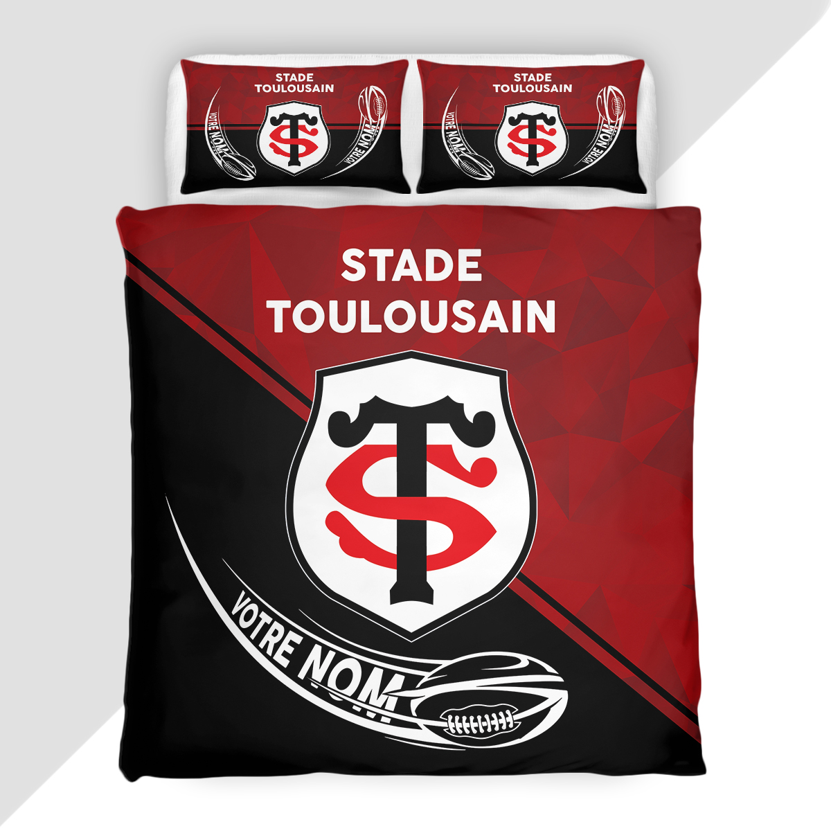 Housse de Couette Stade Toulousain - Parure de Lit Rugby 3D Imprimé Supporter – Image 2