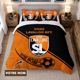 Housse de Couette Stade Lavallois Mayenne Football Club – Parure de Lit SLMFC 3D Imprimé Supporter