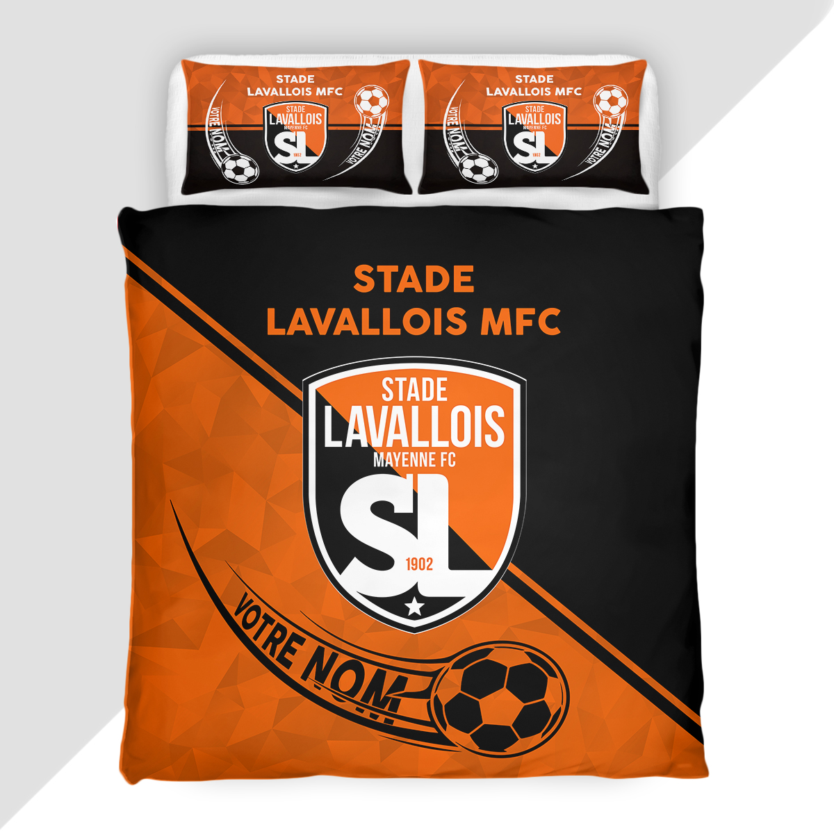 Housse de Couette Stade Lavallois Mayenne Football Club - Parure de Lit SLMFC 3D Imprimé Supporter – Image 2