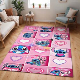 Tapis Stitch – Rose heureux
