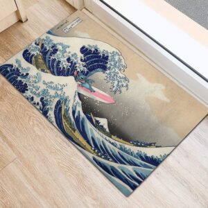 Alternative view of Tapis Stitch The Great Wave Japan Doormat Home Decor