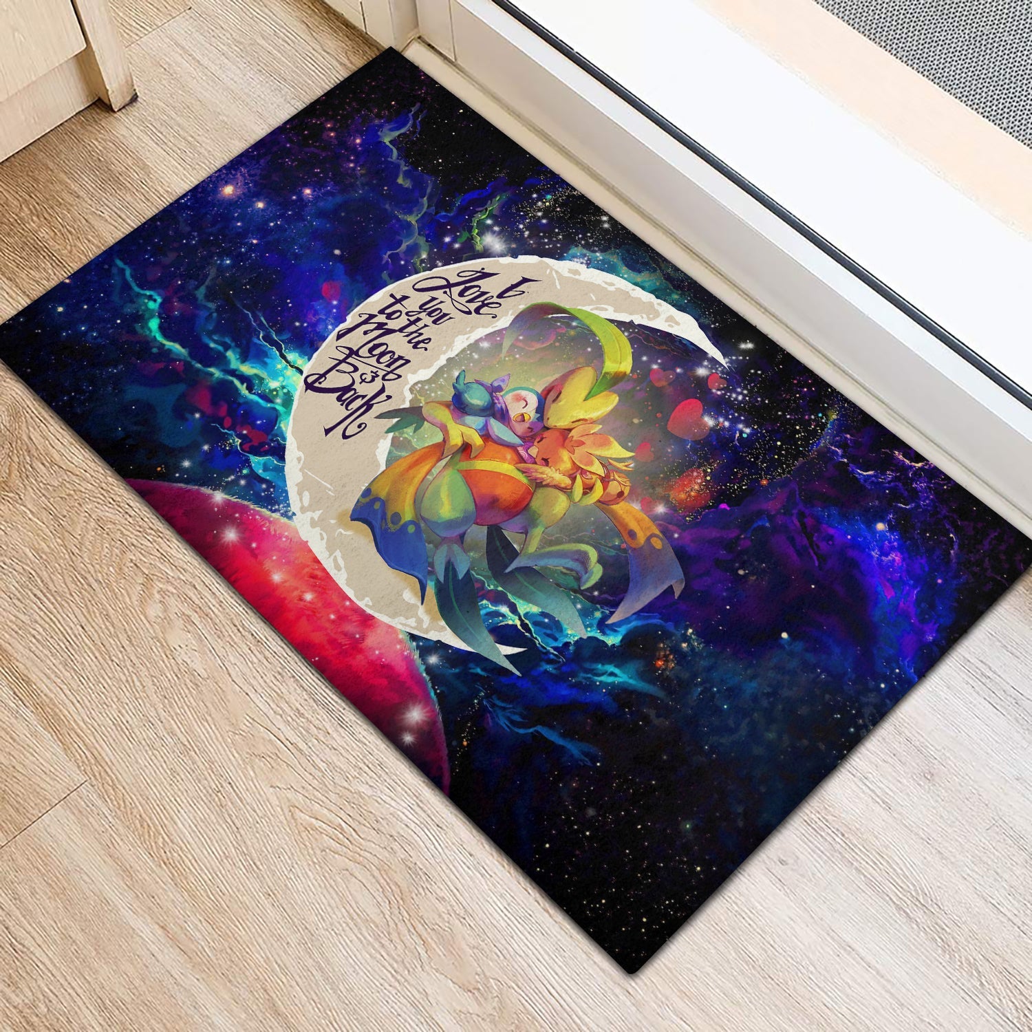 Tapis Torchic Grovyle Piplup Pokemon Love You To The Moon Galaxy Doormat Home Decor – Image 2