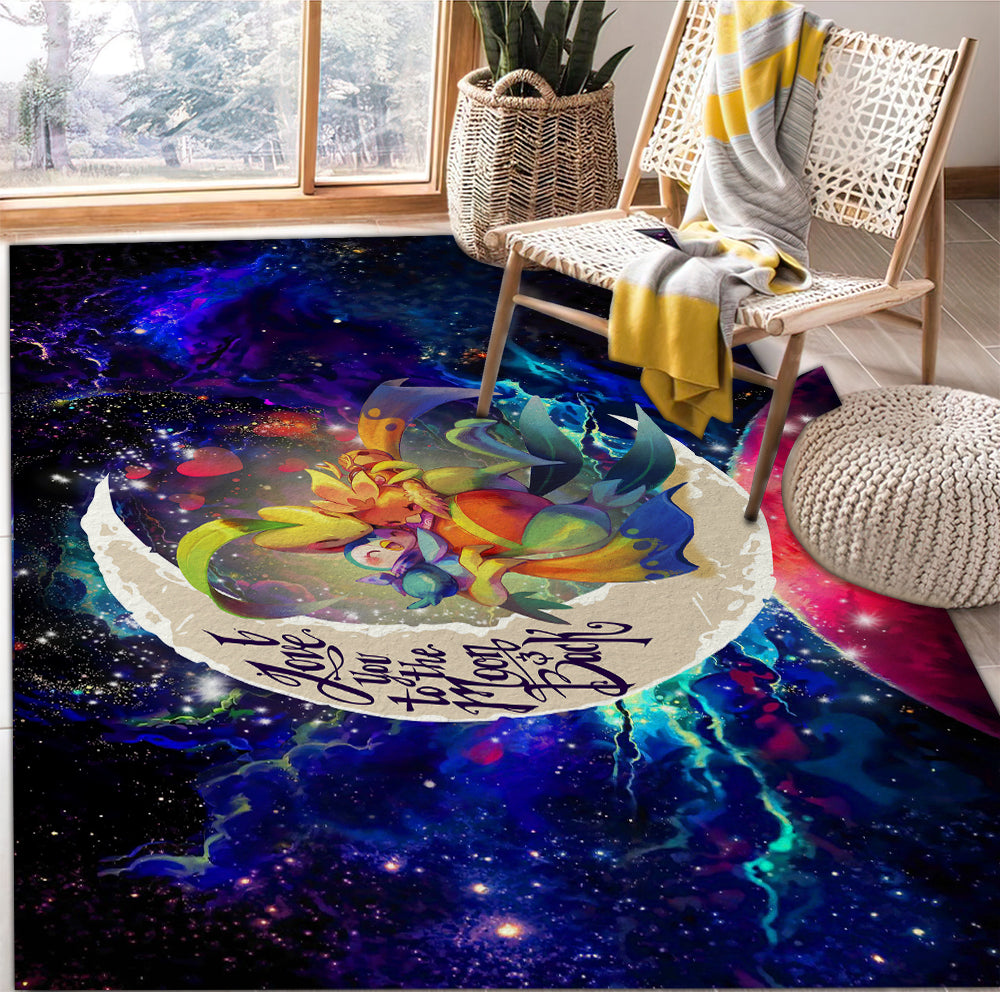 Tapis Torchic Grovyle Piplup Pokemon Love You To The Moon Galaxy Rug Carpet Rug Home Room Decor – Image 2