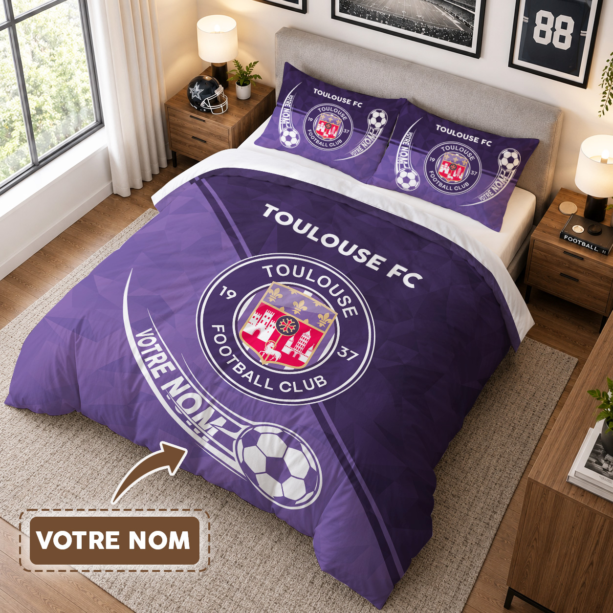 Housse de Couette Toulouse Football Club - Parure de Lit TFC 3D Imprimé Supporter – Image 3