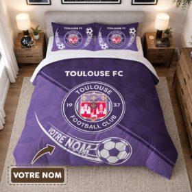Housse de Couette Toulouse Football Club – Parure de Lit TFC 3D Imprimé Supporter