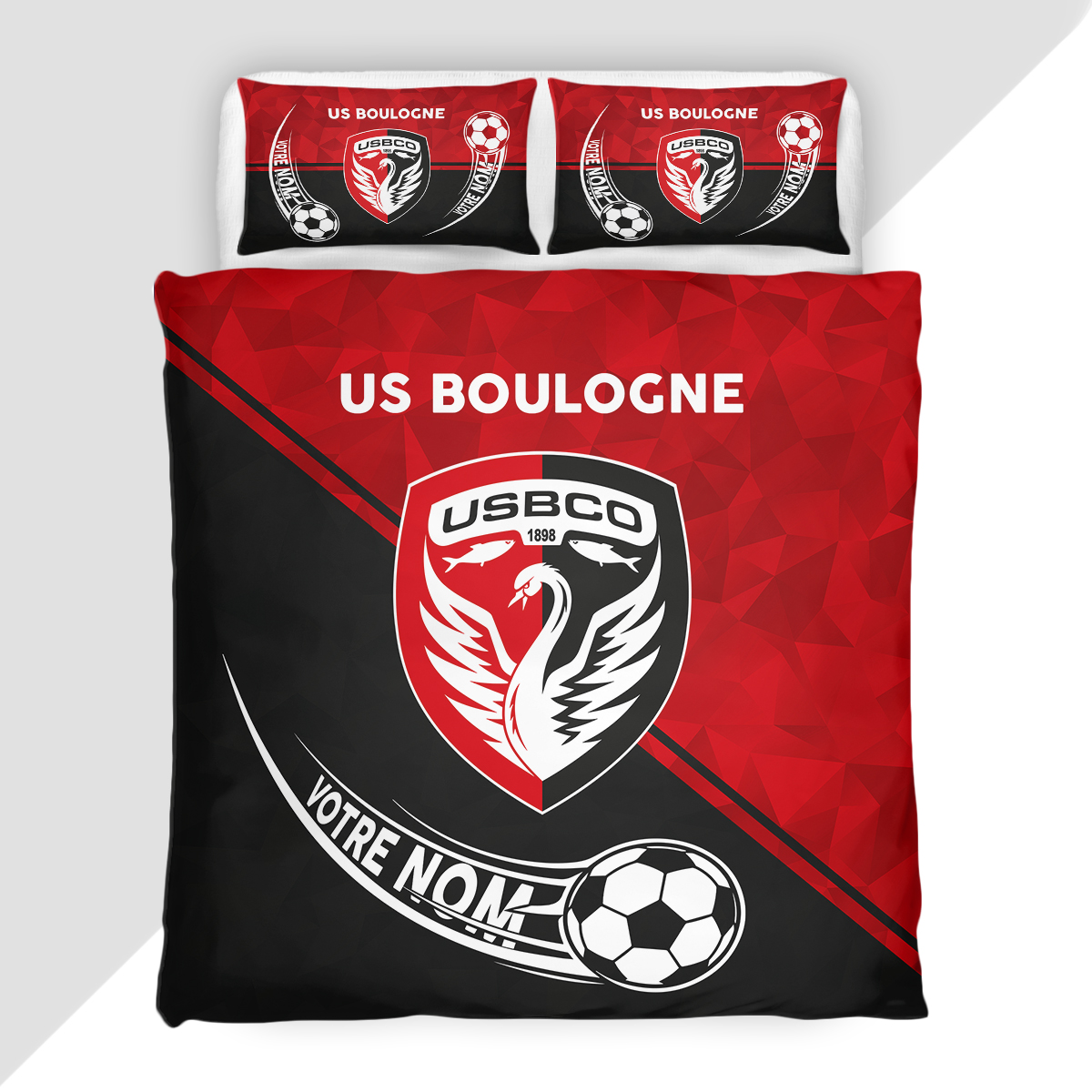 Housse de Couette Union Sportive Boulogne - Parure de Lit US Boulogne 3D Imprimé Supporter – Image 2