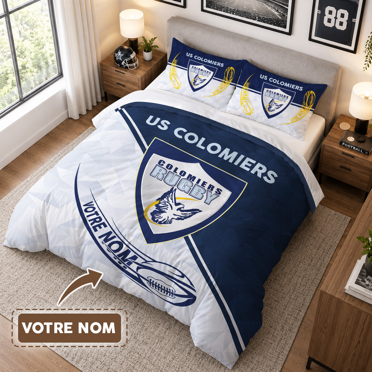 Housse de Couette Colomiers Rugby - Parure de Lit Rugby 3D Imprimé Supporter – Image 3