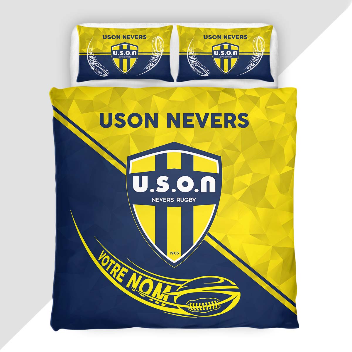 Housse de Couette USON Nevers - Parure de Lit Rugby 3D Imprimé Supporter – Image 2