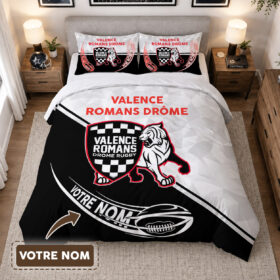 Housse de Couette Valence Romans Drôme – Parure de Lit Rugby 3D Imprimé Supporter