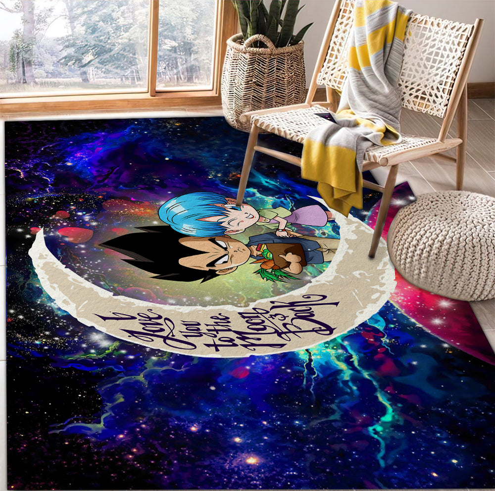 Tapis Vegeta And Bulma Dragon Ball Love You To The Moon Galaxy Rug Carpet Rug Home Room Decor – Image 2