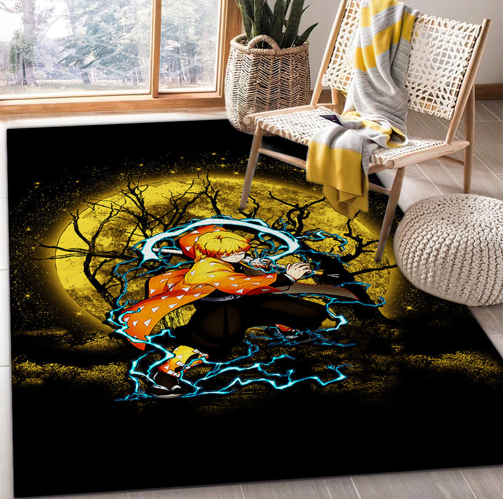 Tapis Zenitsu Demon Slayer Moonlight Area Carpet Rug Home Decor Bedroom Living Room Decor – Image 2