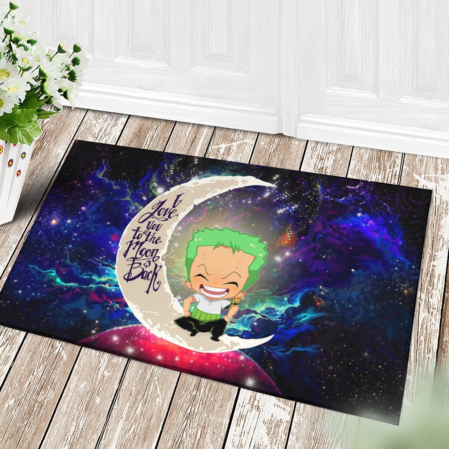 Tapis Zoro One Piece Love You To The Moon Galaxy Back Doormat Home Decor – Image 3
