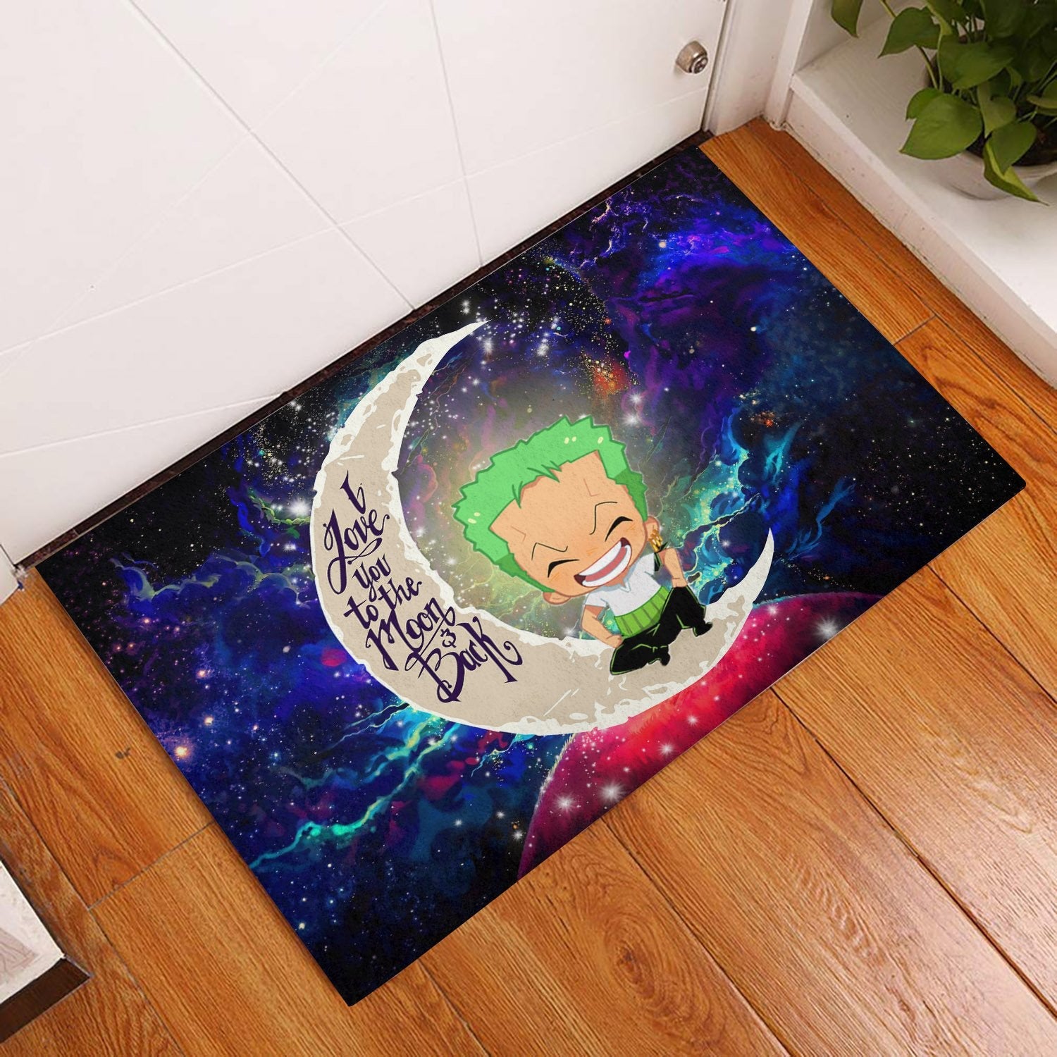 Tapis Zoro One Piece Love You To The Moon Galaxy Back Doormat Home Decor – Image 2