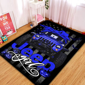 Tapis Blue Jeep Girl Halloween Carpet Rug Home Room Decor